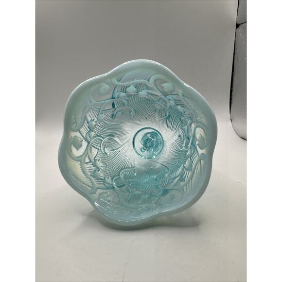 Fenton Blue Opalescent "Lily of‎ the Valley" Glass Bell #8265 *READ - Picture 4 of 5